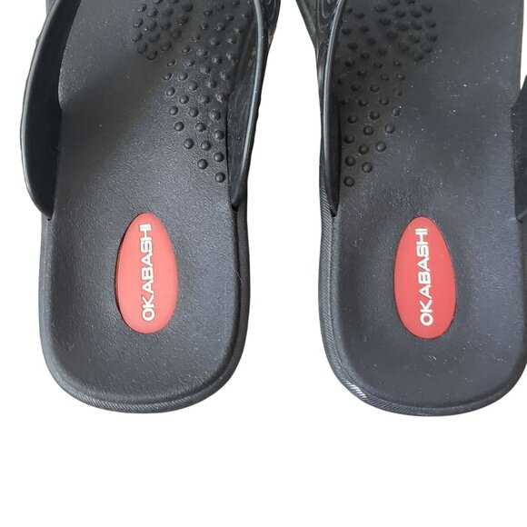 Okabashi Black Flip Flop Thong Orthopedic Sandals Arch Support Womens L - Picture 6 of 9